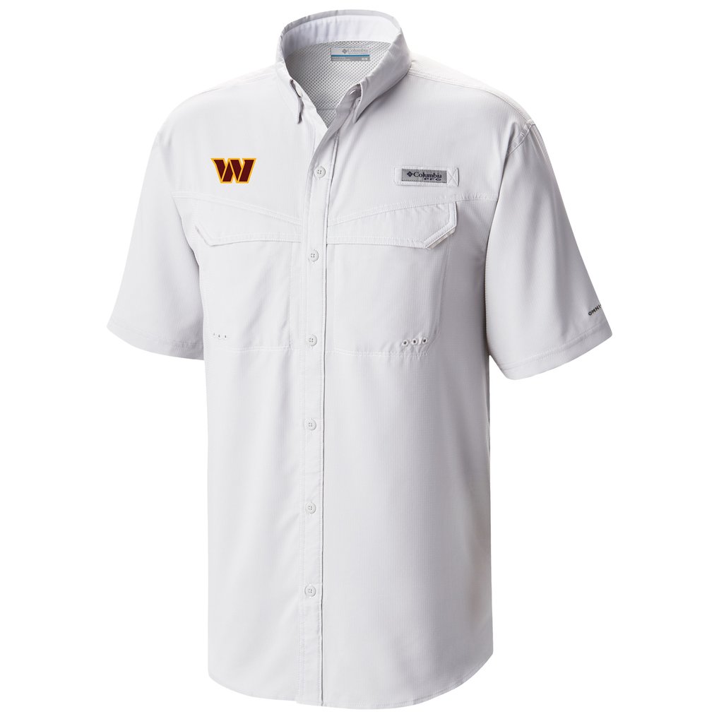 Washington Commanders Columbia Low Drag Offshore Omni-Wick Button-Up Shirt - White