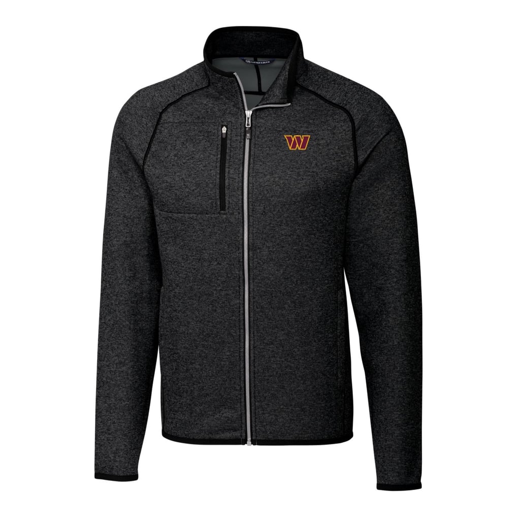 Washington Commanders Cutter & Buck Big & Tall Mainsail Full-Zip Jacket - Heathered Charcoal
