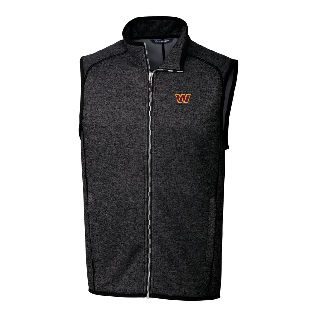 Washington Commanders Cutter & Buck Mainsail Full-Zip Vest - Heathered Charcoal