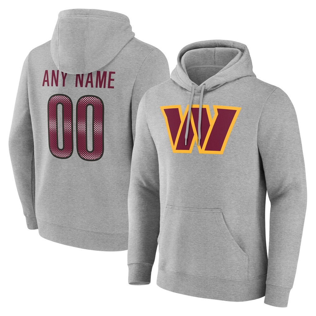Washington Commanders Big & Tall Team Authentic Custom Hoodie - Gray