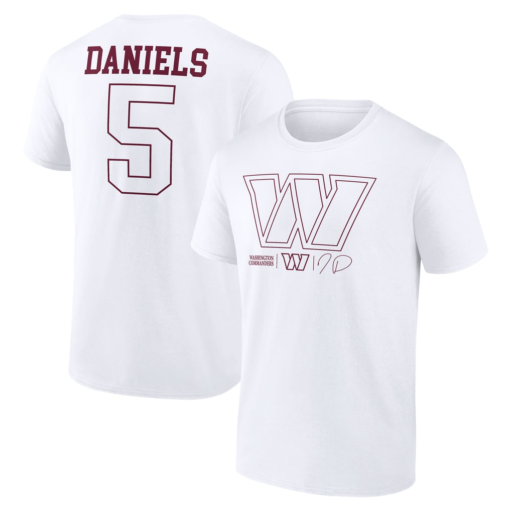 Jayden Daniels Washington Commanders Tonal Name & Number T-Shirt - White