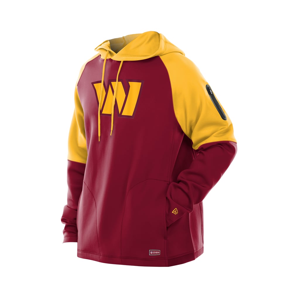  Washington Commanders New Era Combine Authentic Color Block Raglan Pullover Hoodie - Burgundy