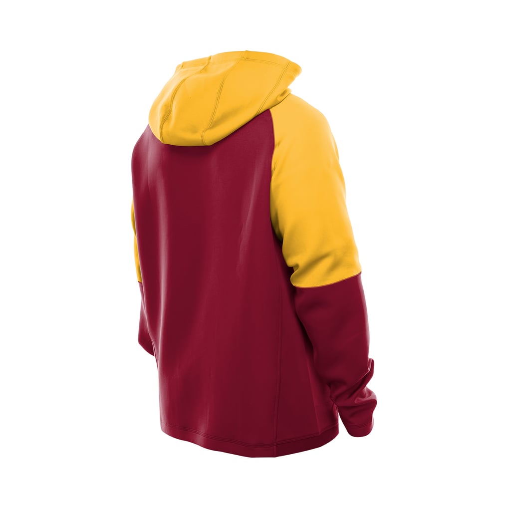  Washington Commanders New Era Combine Authentic Color Block Raglan Pullover Hoodie - Burgundy