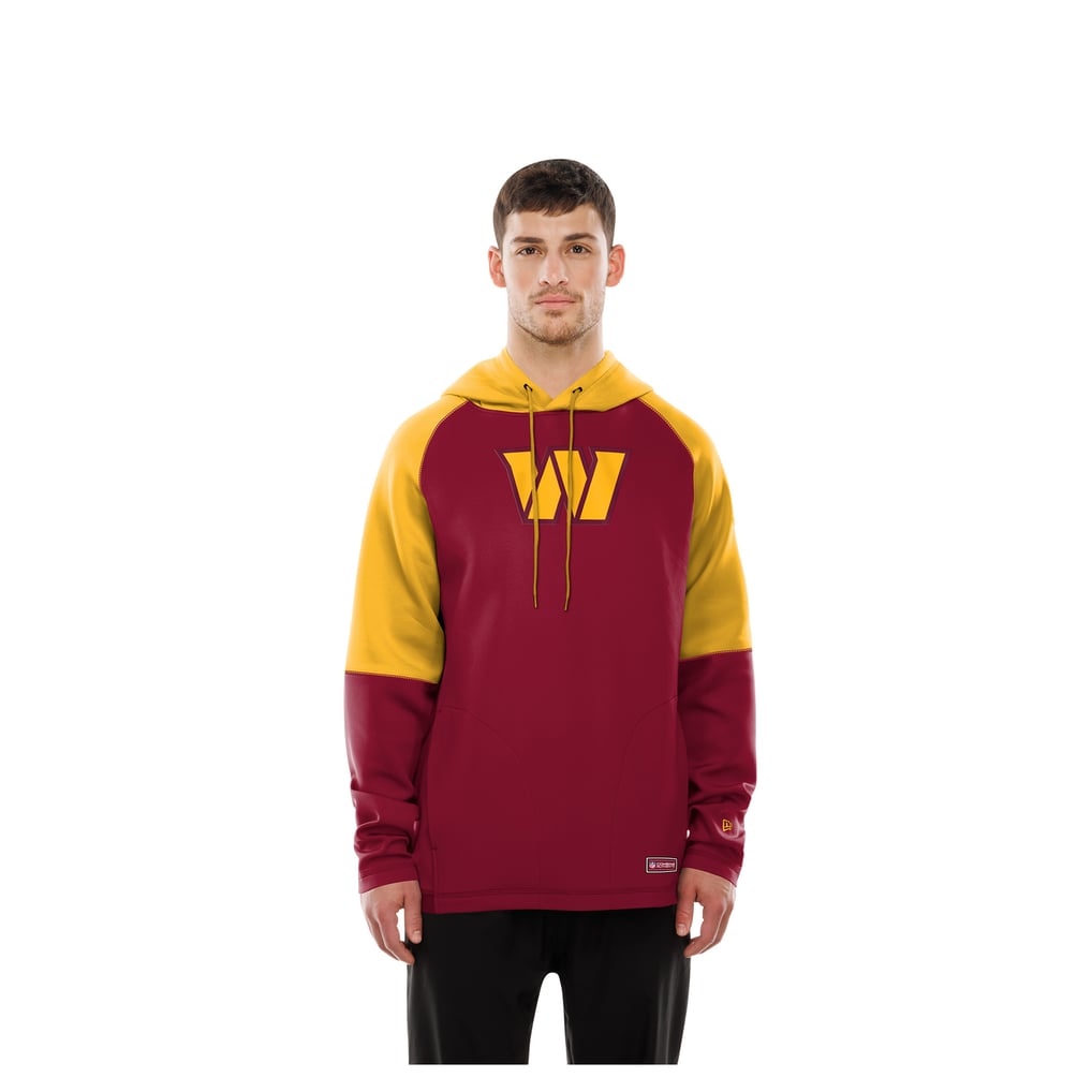  Washington Commanders New Era Combine Authentic Color Block Raglan Pullover Hoodie - Burgundy