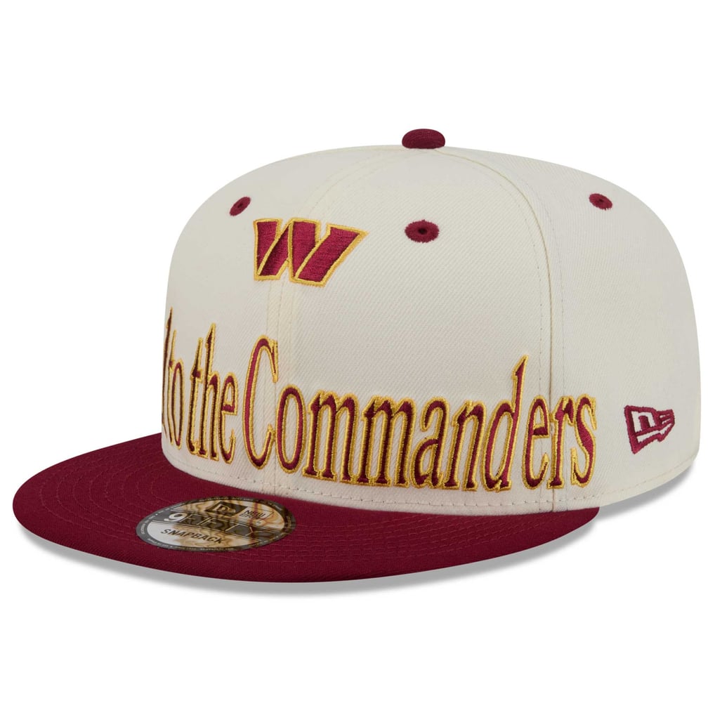 Washington Commanders New Era Oversized Slogan 9FIFTY Snapback Hat - Cream