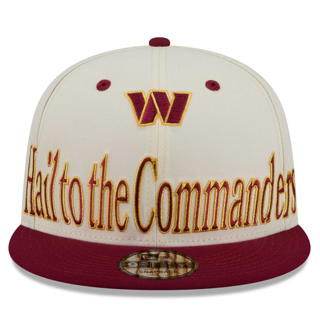Washington Commanders New Era Oversized Slogan 9FIFTY Snapback Hat - Cream