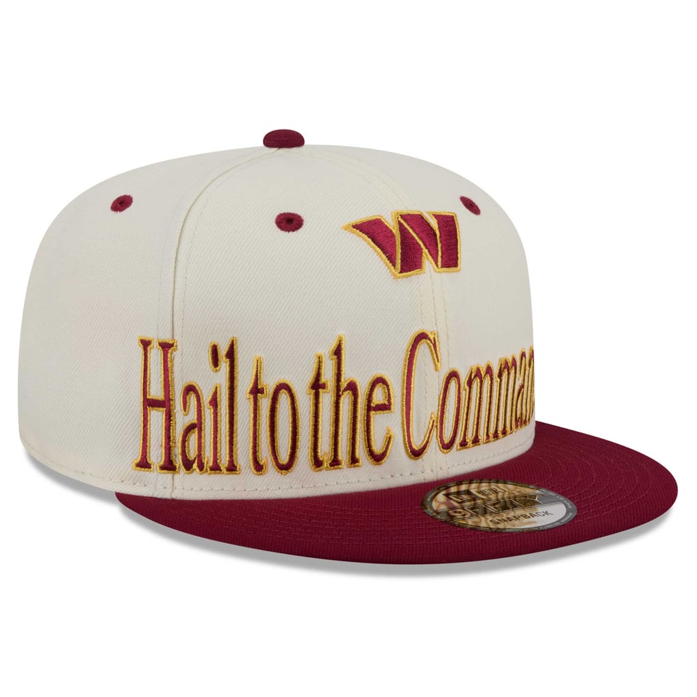 Washington Commanders New Era Oversized Slogan 9FIFTY Snapback Hat - Cream