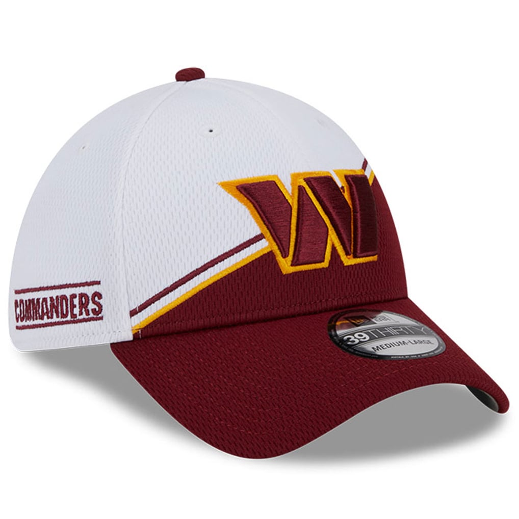  Washington Commanders New Era 2023 Sideline 39THIRTY Flex Hat - White/Burgundy