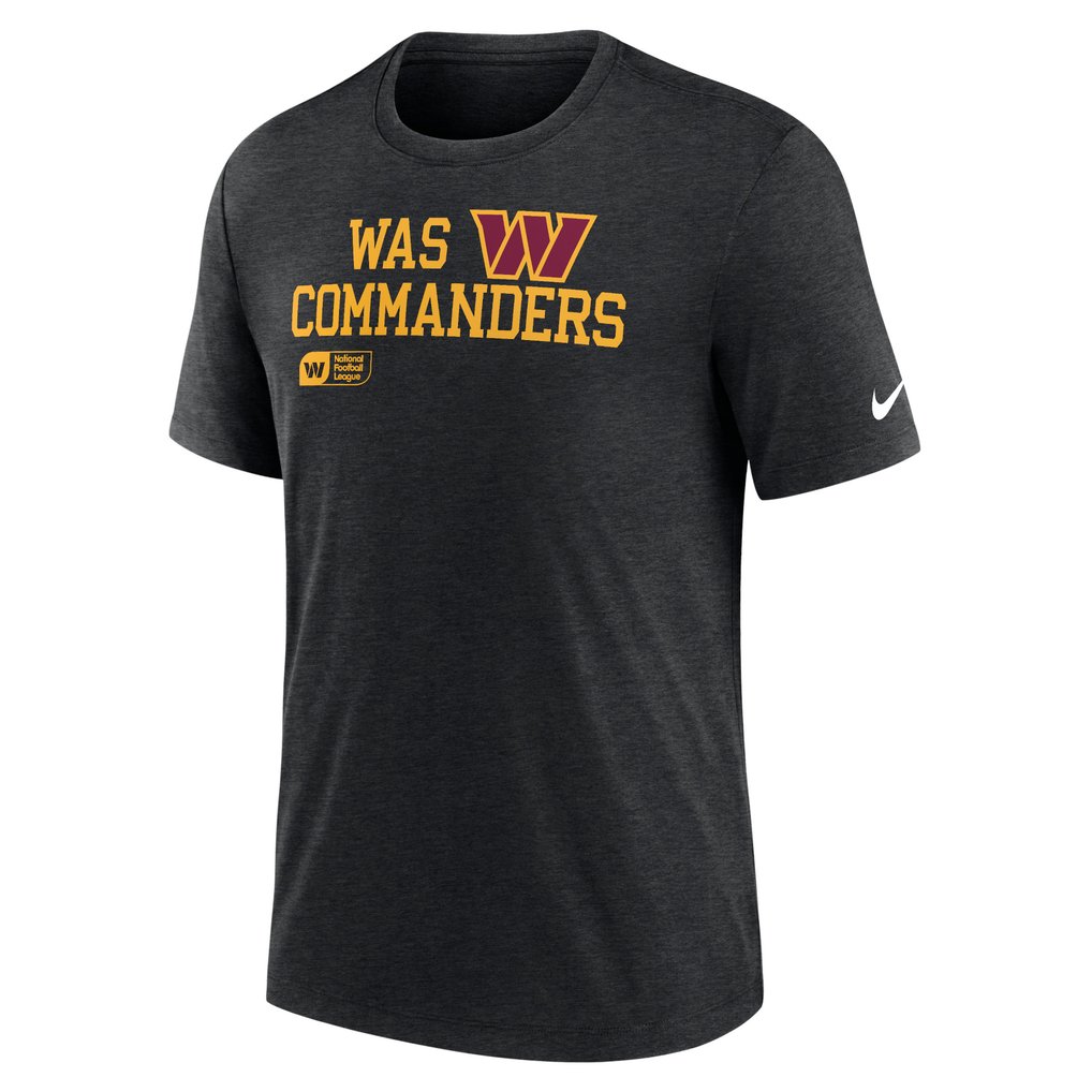 Washington Commanders Nike Overlap Lockup Tri-Blend T-Shirt - Black