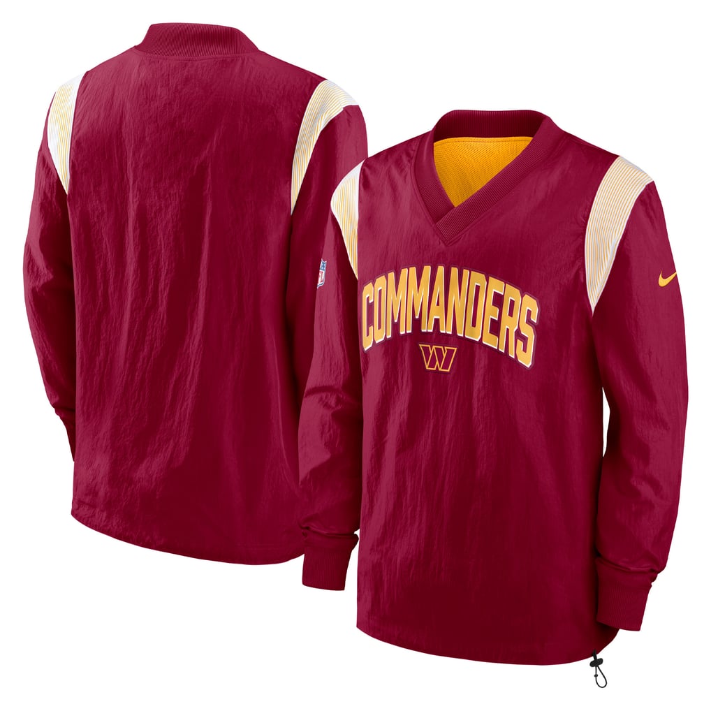 Washington Commanders Nike Sideline Athletic Stack V-Neck Pullover Windshirt Jacket - Burgundy