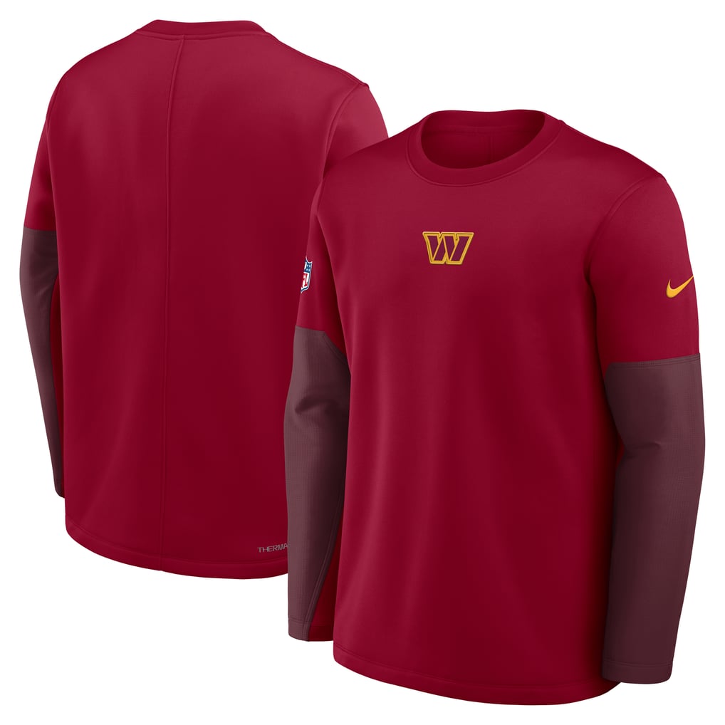 Washington Commanders Nike Sideline Coaches Midweight Therma-FIT Crew Pullover - Burgundy
