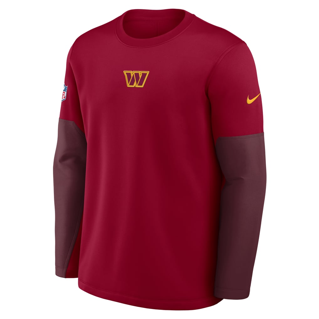 Washington Commanders Nike Sideline Coaches Midweight Therma-FIT Crew Pullover - Burgundy