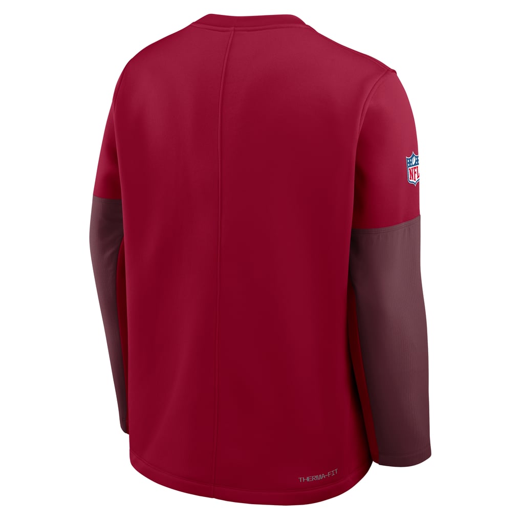 Washington Commanders Nike Sideline Coaches Midweight Therma-FIT Crew Pullover - Burgundy