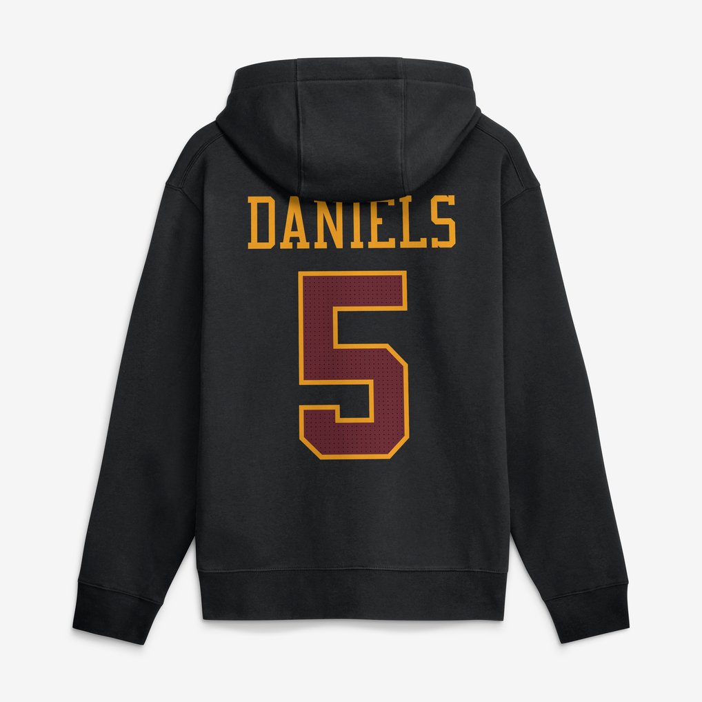 Jayden Daniels Washington Commanders Nike Name & Number Hoodie – Black