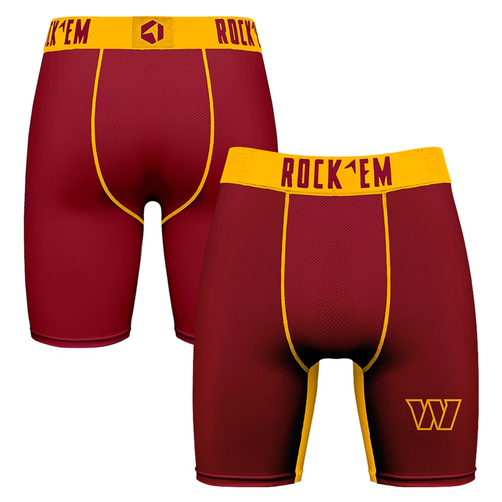 Washington Commanders Rock Em Socks Primary Logo Boxer Briefs - Burgundy