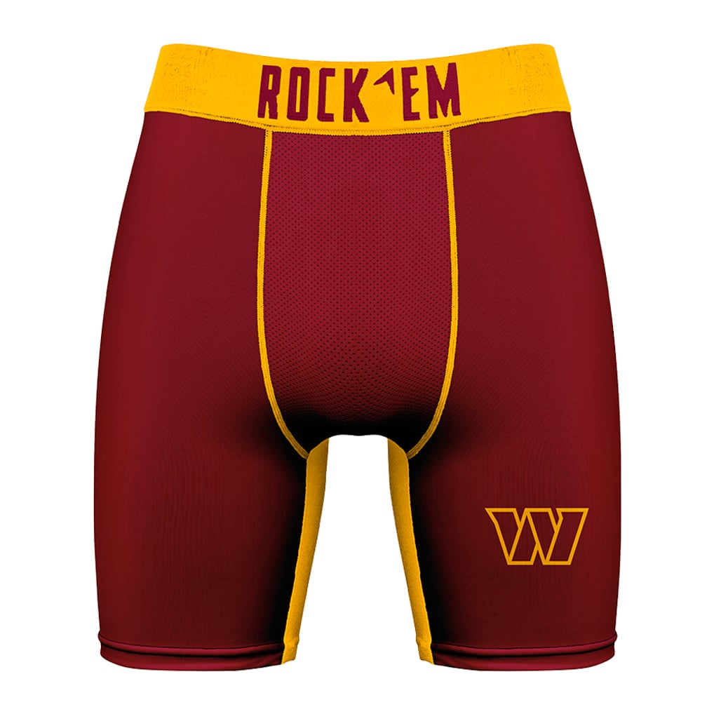 Washington Commanders Rock Em Socks Primary Logo Boxer Briefs - Burgundy