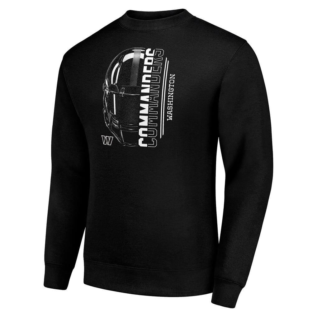 Washington Commanders Starter Half Helmet Team Graphic Tri-Blend Fleece Pullover Sweatshirt - Black