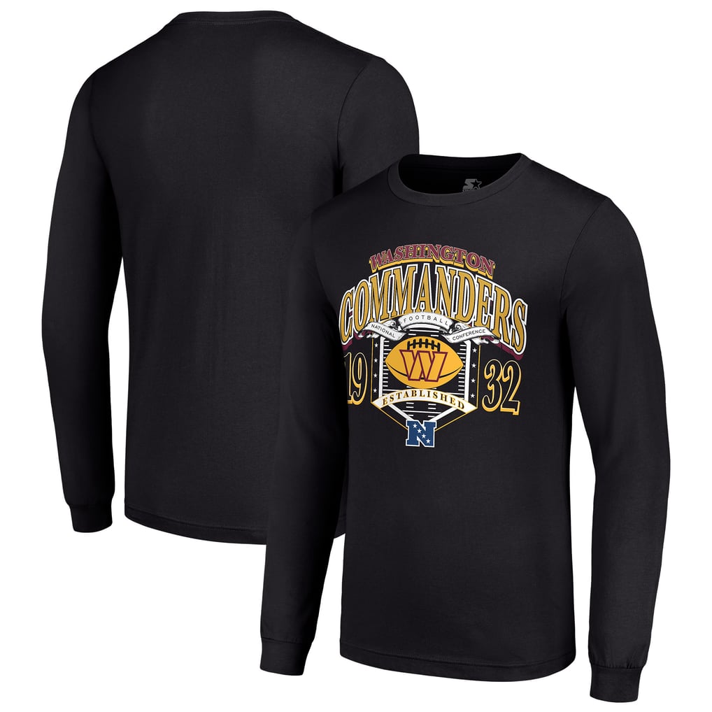Washington Commanders Starter Retro Long Sleeve Graphic T-Shirt - Black