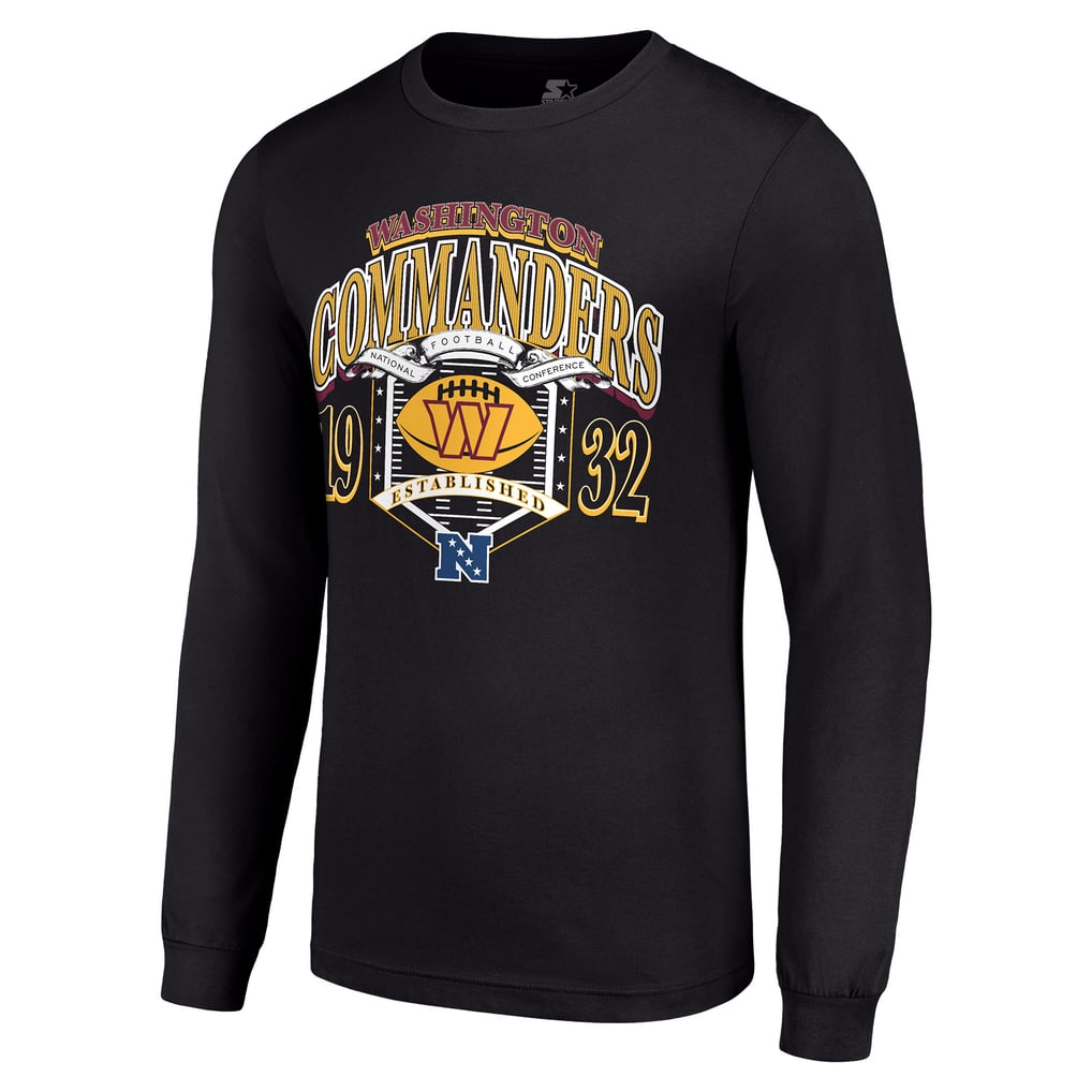 Washington Commanders Starter Retro Long Sleeve Graphic T-Shirt - Black