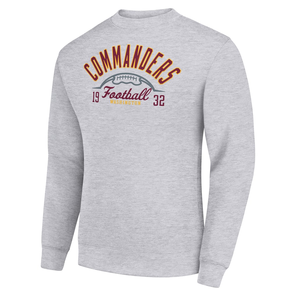 Washington Commanders Starter Half Ball Team Graphic Tri-Blend Fleece Pullover Sweatshirt - Heather Gray