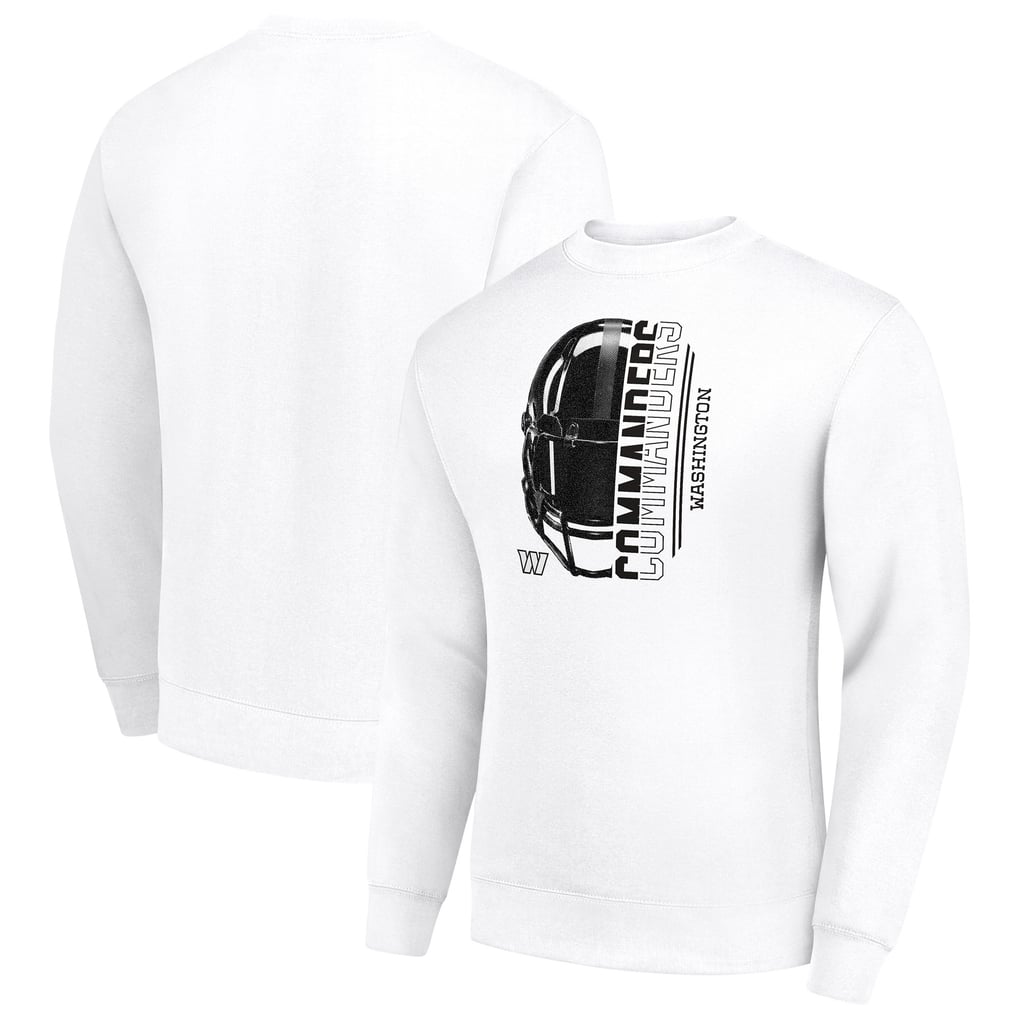 Washington Commanders Starter Half Helmet Team Graphic Tri-Blend Fleece Pullover Sweatshirt - White