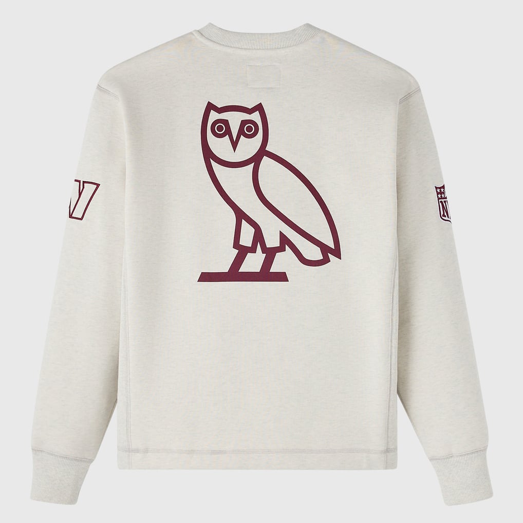 Washington Commanders OVO x NFL Unisex Fleece Sweatshirt - Heather Gray
