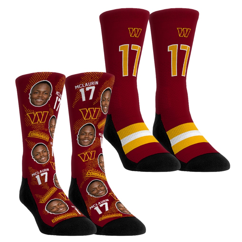 Terry McLaurin Washington Commanders Rock Em Socks Unisex Player Football Guy Two-Pack Crew Sock Set