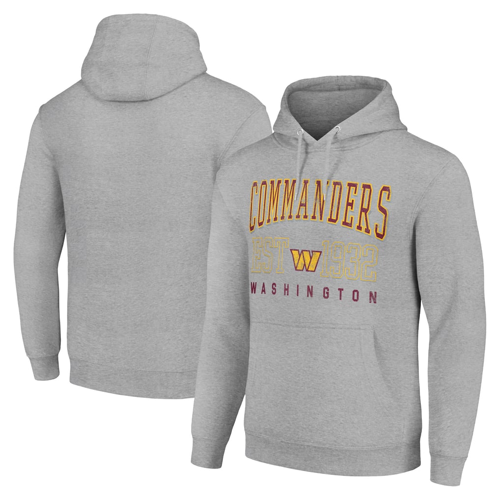 Washington Commanders Starter Unisex Throwback Logo Pullover Hoodie - Heather Gray