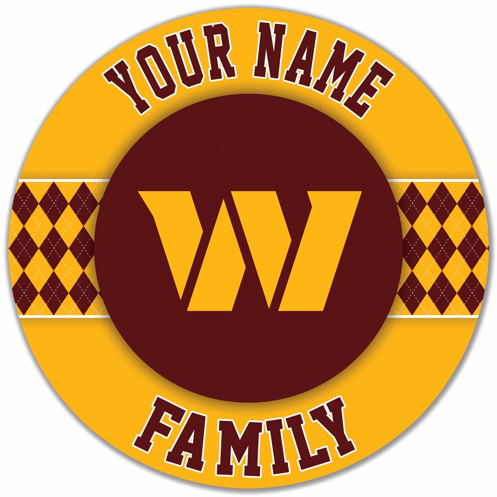 Washington Commanders 16" Personalized Circle Wall Art