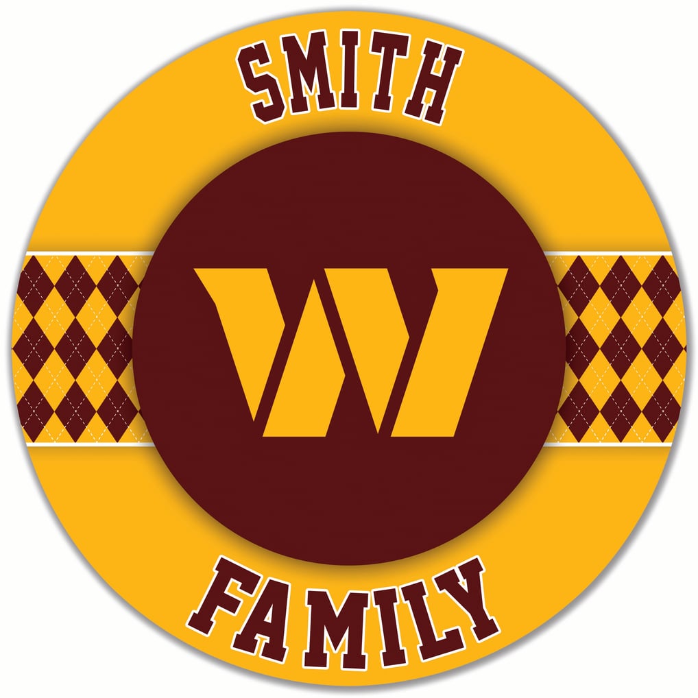 Washington Commanders 16" Personalized Circle Wall Art