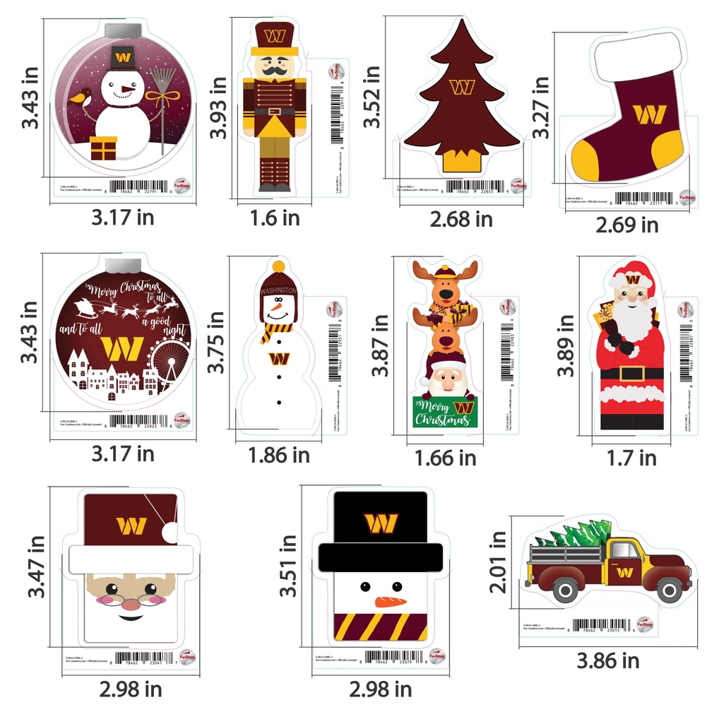 Washington Commanders  Holiday Sticker Set