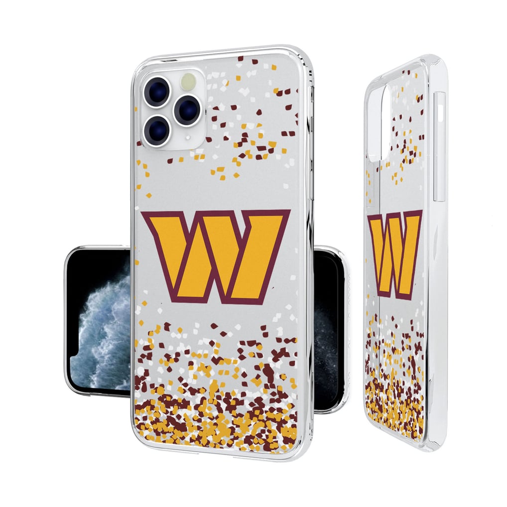 Washington Commanders iPhone Clear Case with Confetti Design