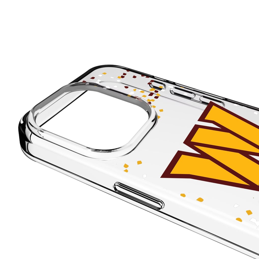 Washington Commanders iPhone Clear Case with Confetti Design