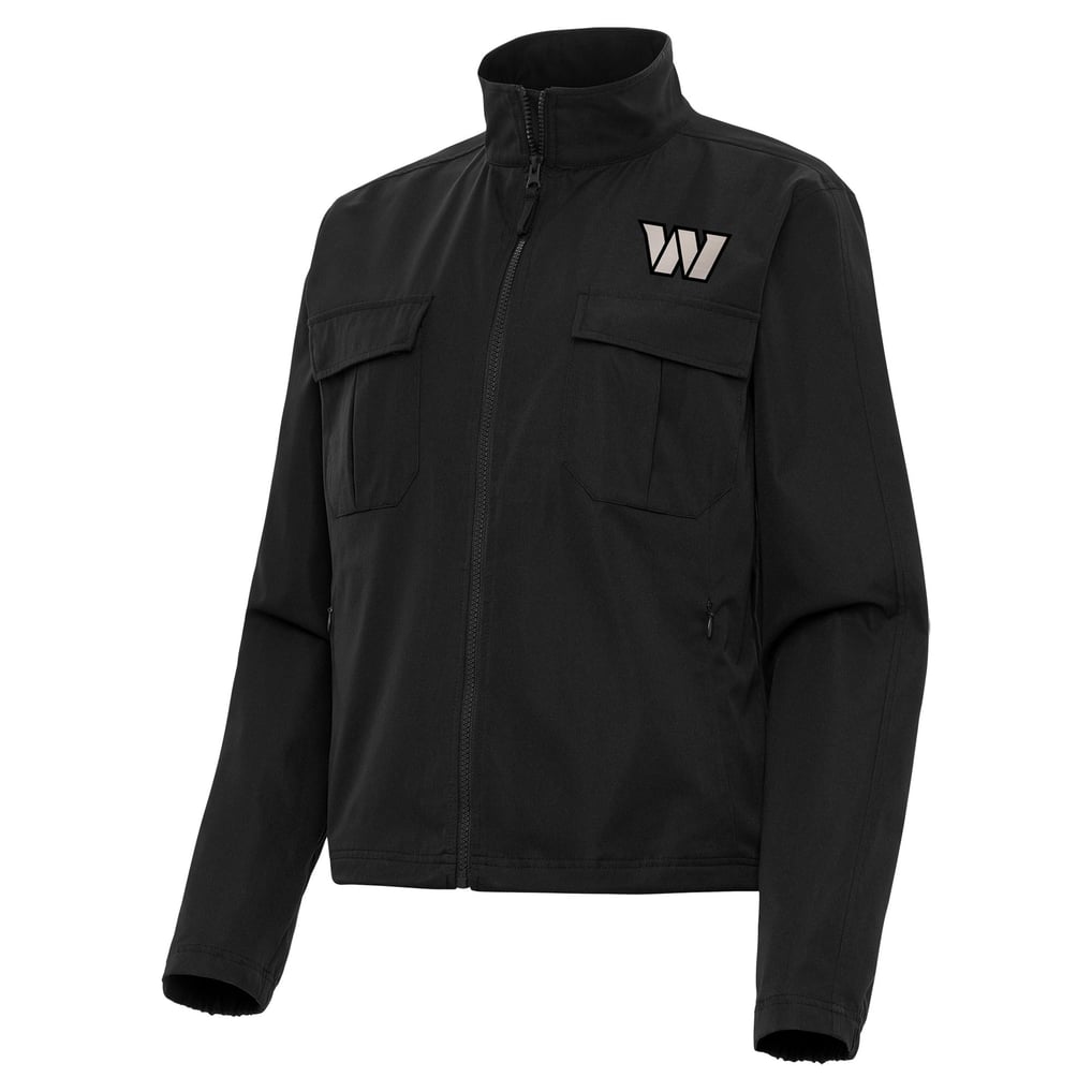Washington Commanders Antigua Women's  Brushed Carbon Even Par Full-Zip Jacket – Black