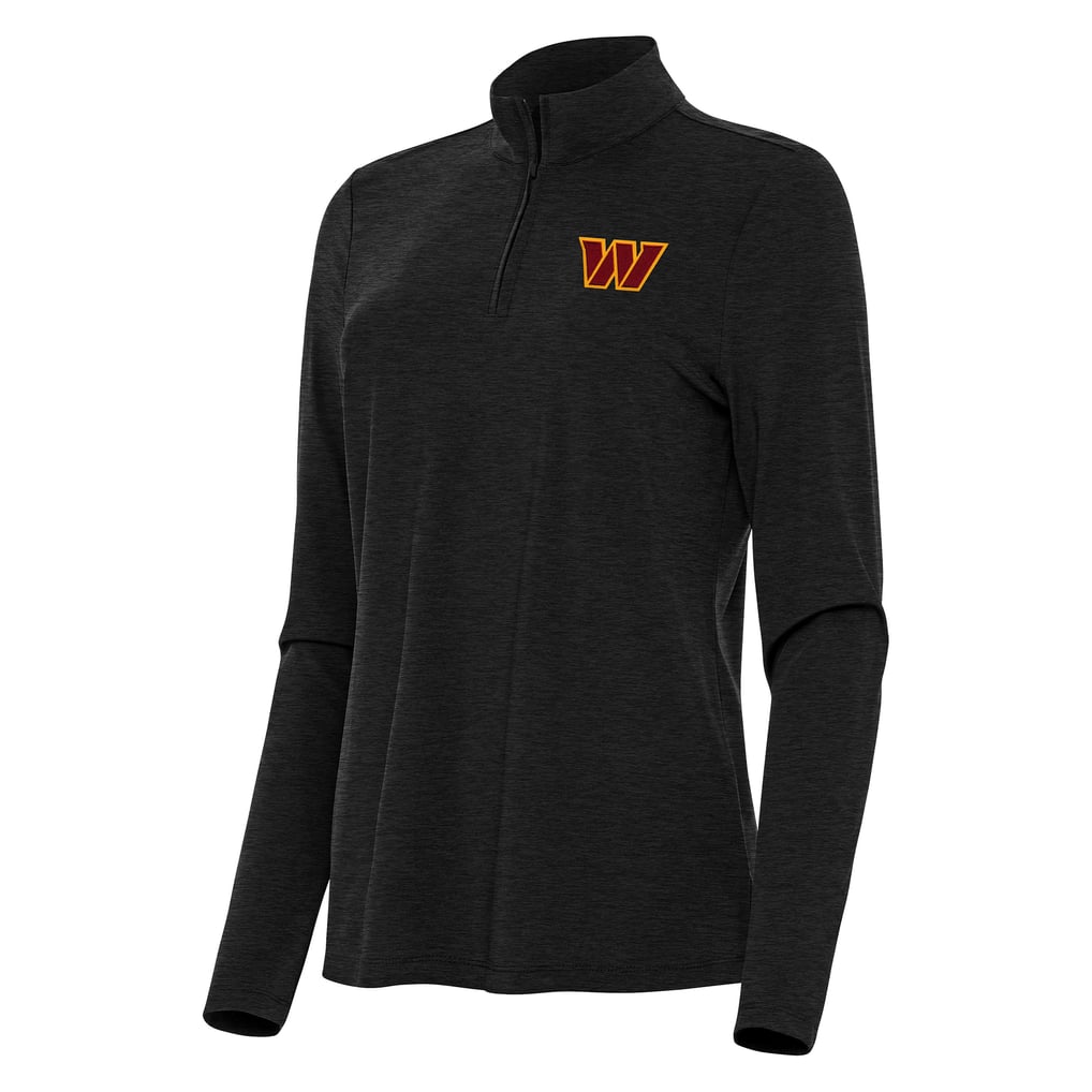  Washington Commanders Antigua Women's Bright Quarter-Zip Sweatshirt - Heather Black