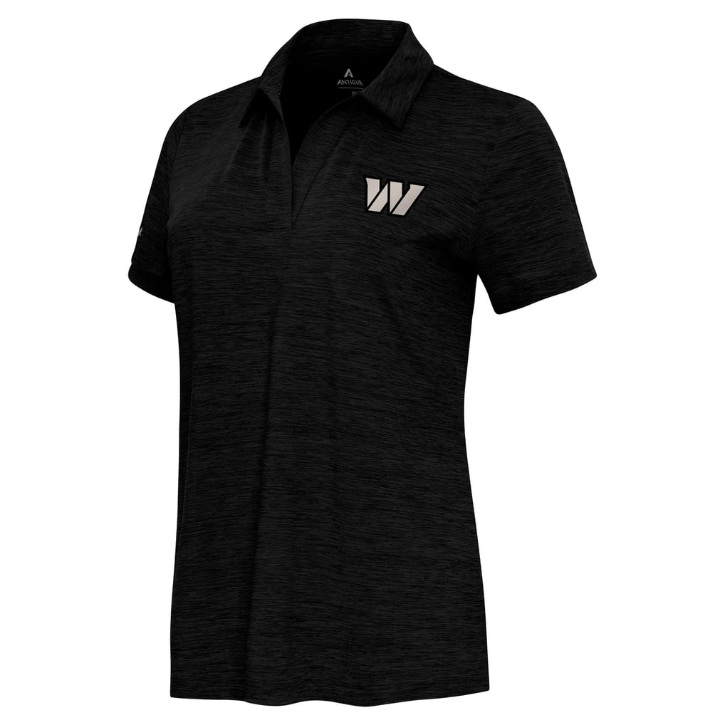  Washington Commanders Antigua Women's Layout V-Neck Polo - Heather Black