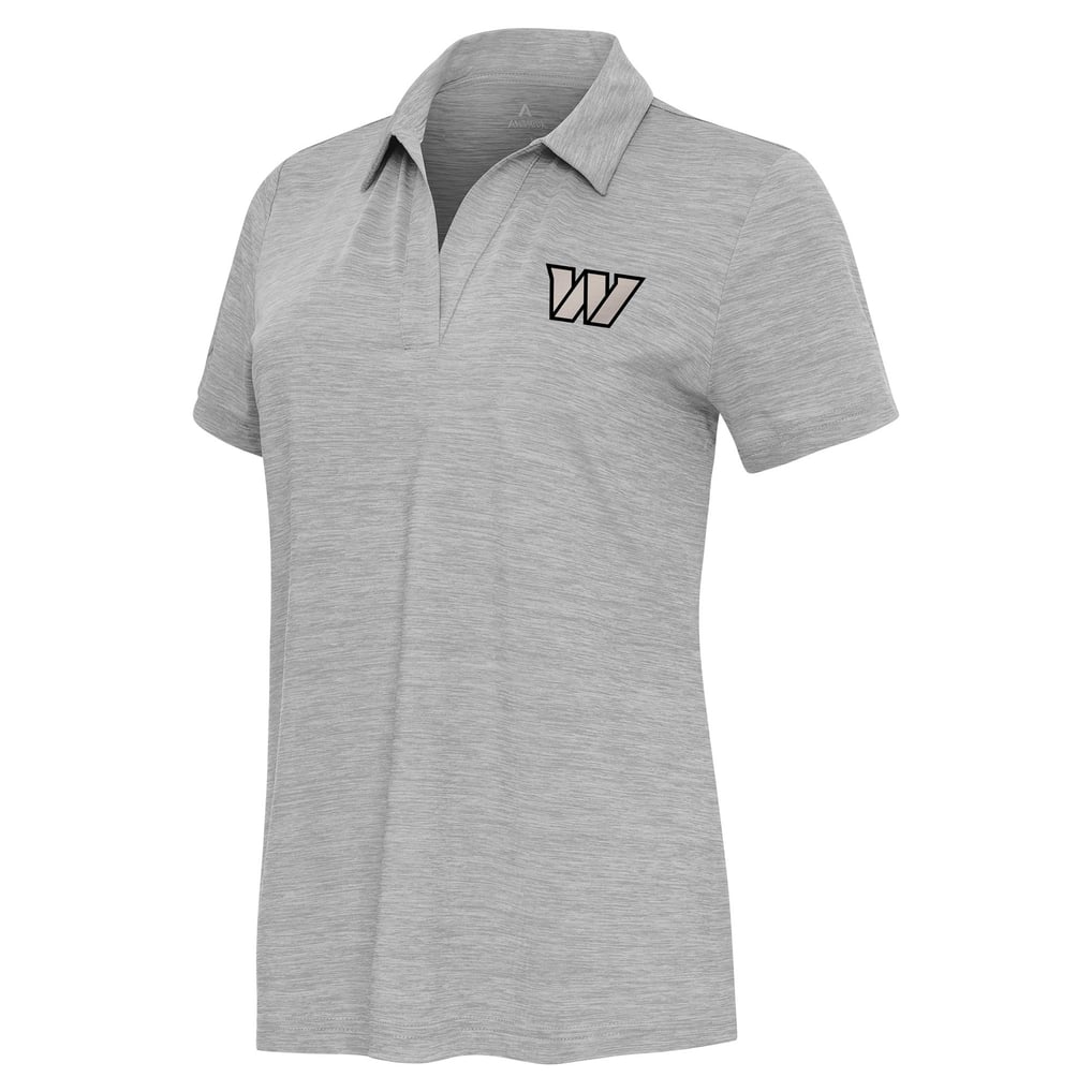  Washington Commanders Antigua Women's Layout V-Neck Polo - Heather Gray