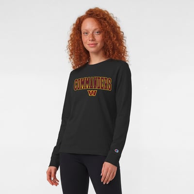 Washington Commanders Champion Women's Core Logo Long Sleeve T-Shirt - Black
