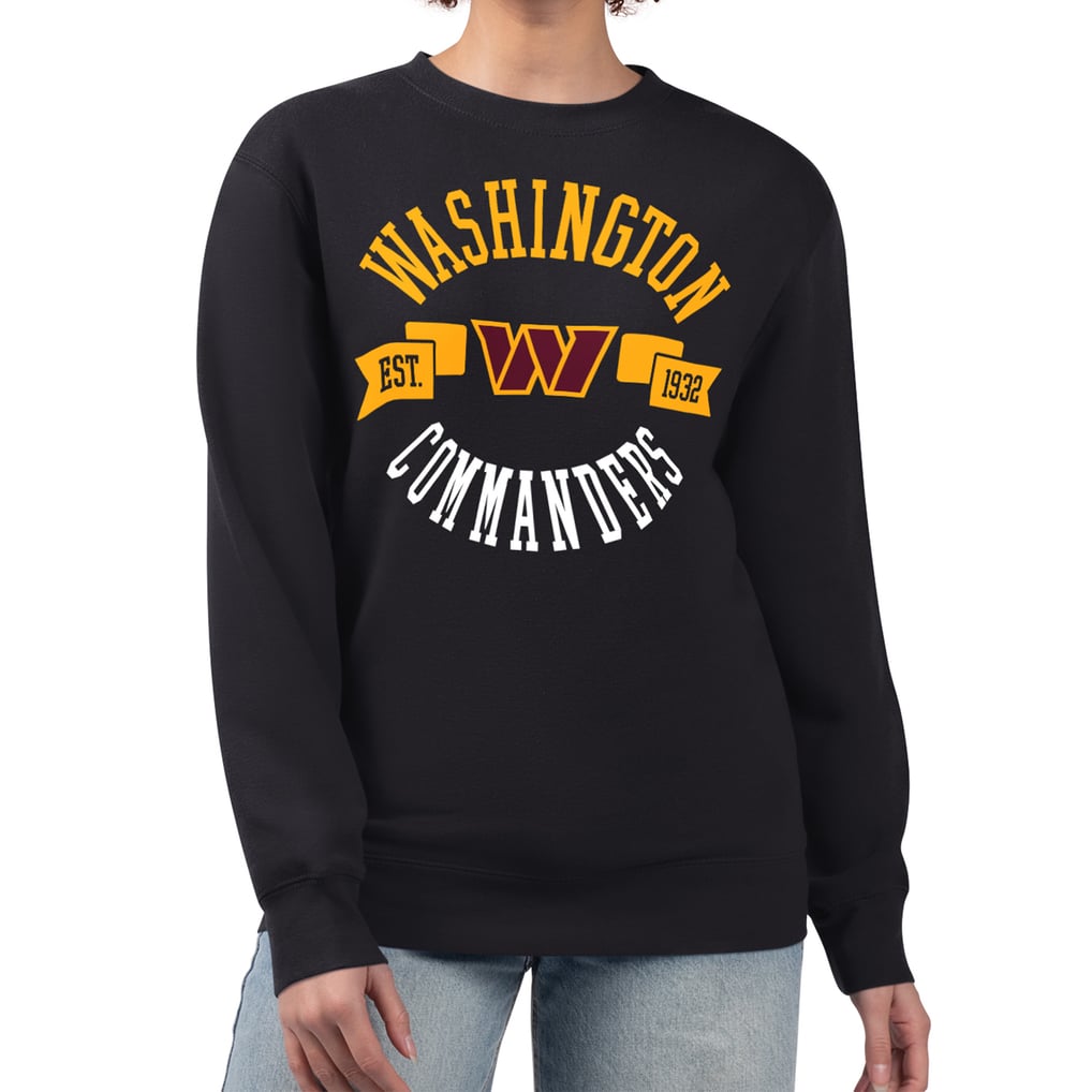  Washington Commanders G-III 4Her by Carl Banks Women's Large Team Graphic Fleece Pullover Sweatshirt - Black