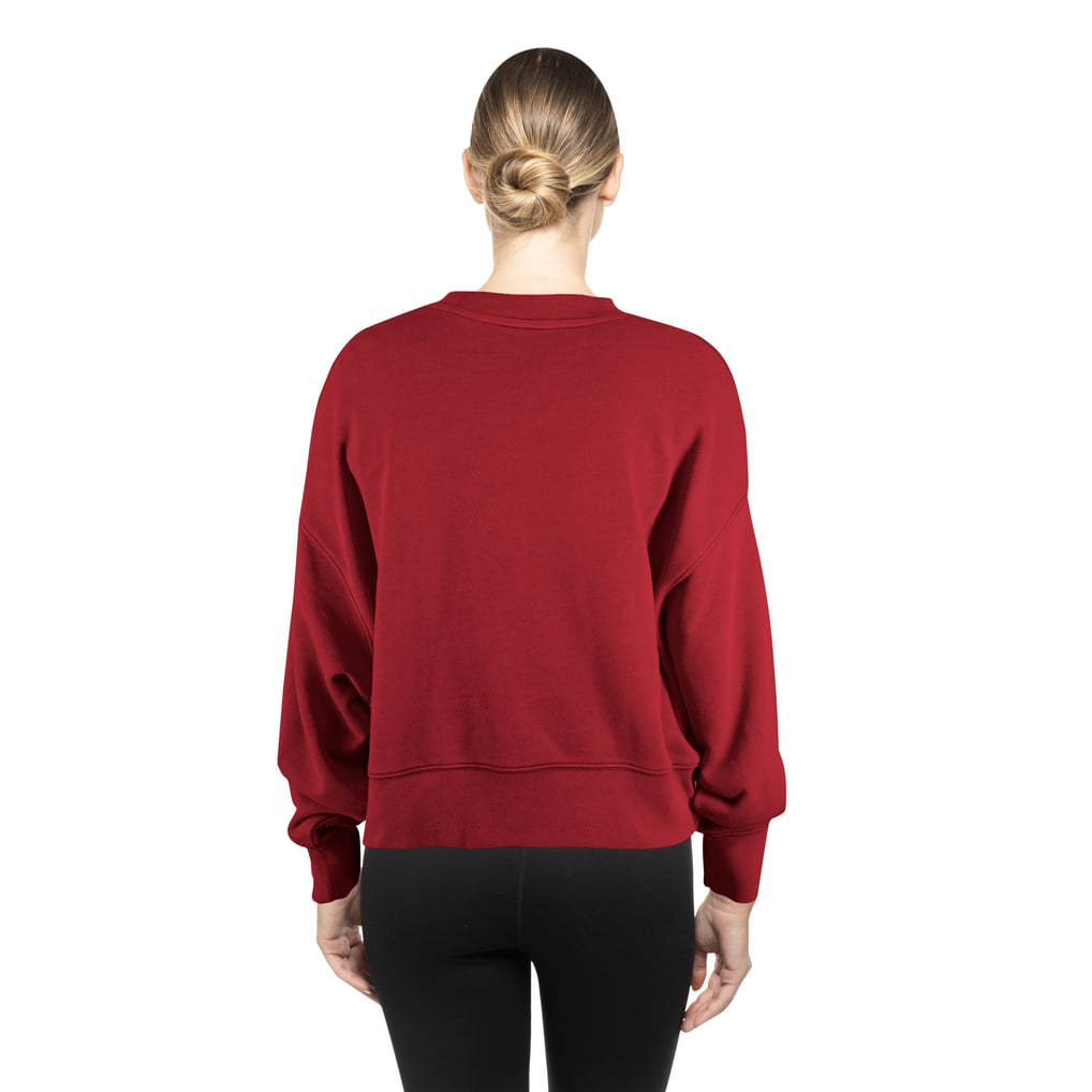 Washington Commanders New Era Women's Oversized Throwback Mineral Wash Crew Neck Sweatshirt - Black