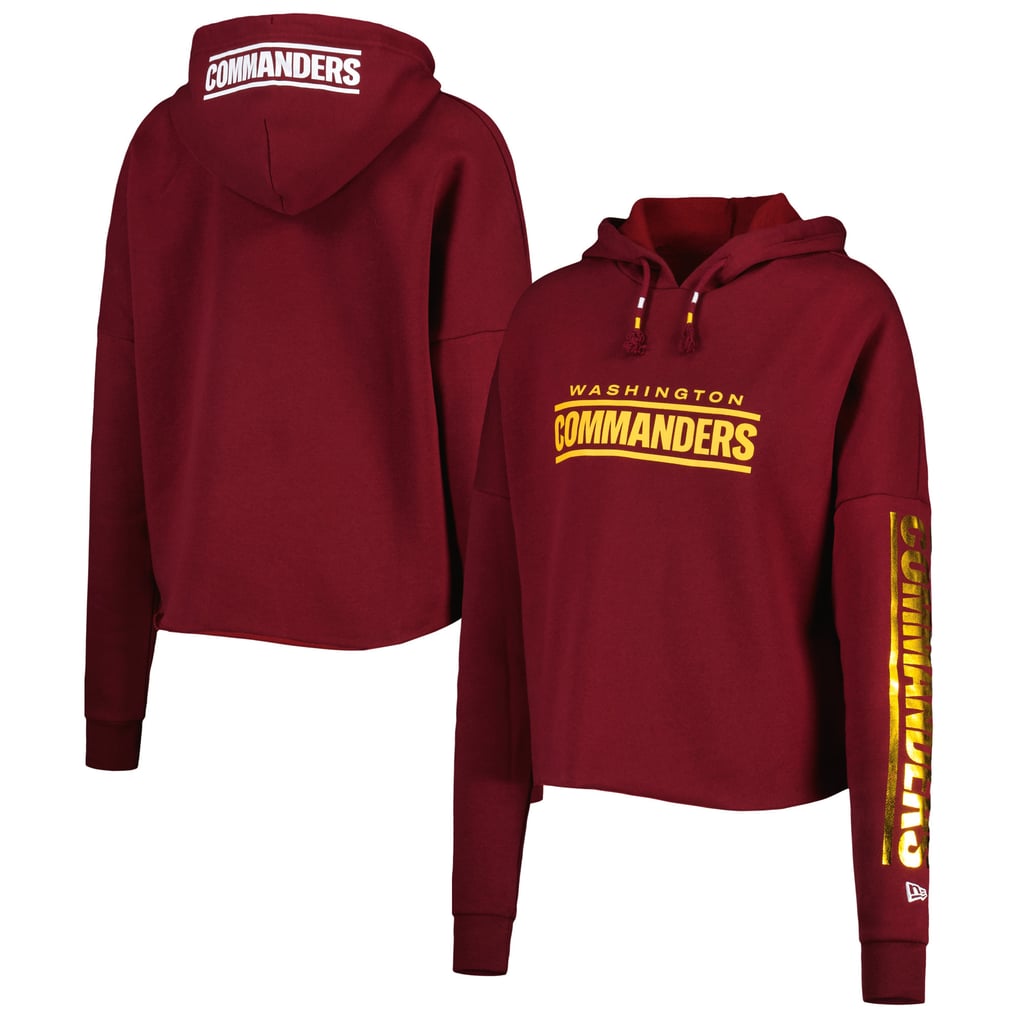 Washington Commanders New Era Women's Foil Sleeve Pullover Hoodie - Burgundy