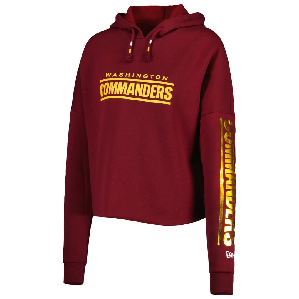 Washington Commanders New Era Women's Foil Sleeve Pullover Hoodie - Burgundy