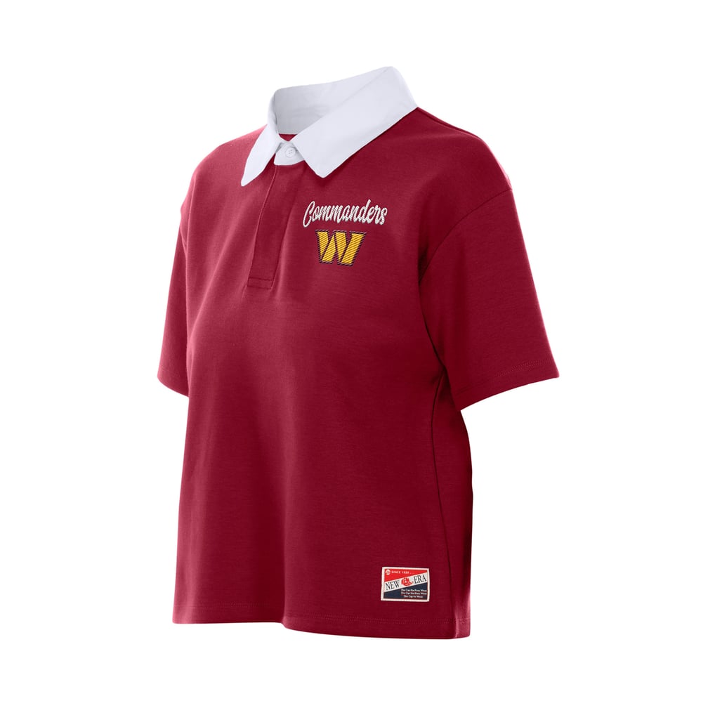 Washington Commanders New Era Throwback Boxy Cropped Polo - Burgundy