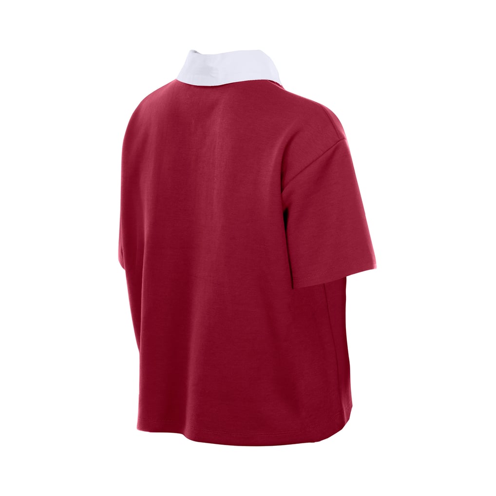Washington Commanders New Era Throwback Boxy Cropped Polo - Burgundy