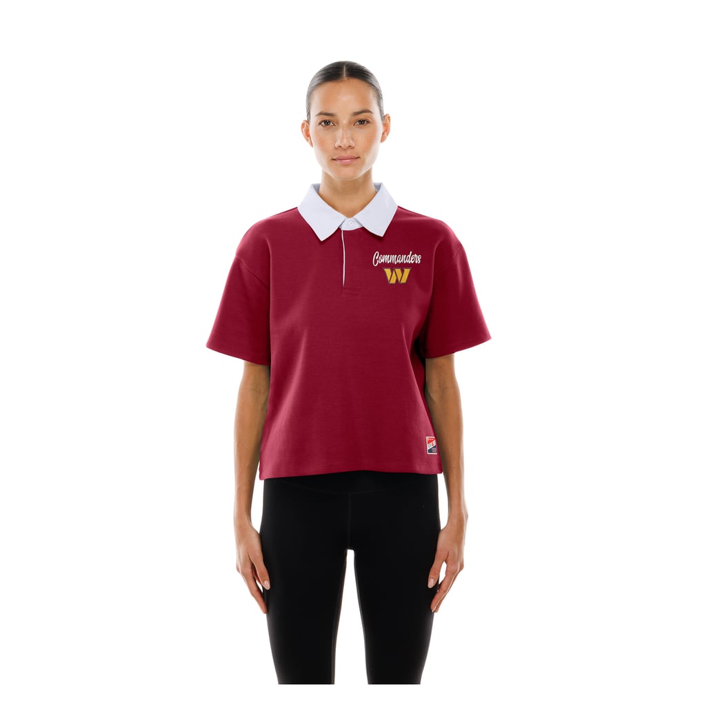 Washington Commanders New Era Throwback Boxy Cropped Polo - Burgundy