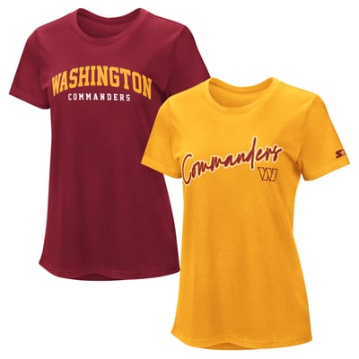  Washington Commanders Starter Women's T-Shirt Combo Pack - Burgundy/Gold