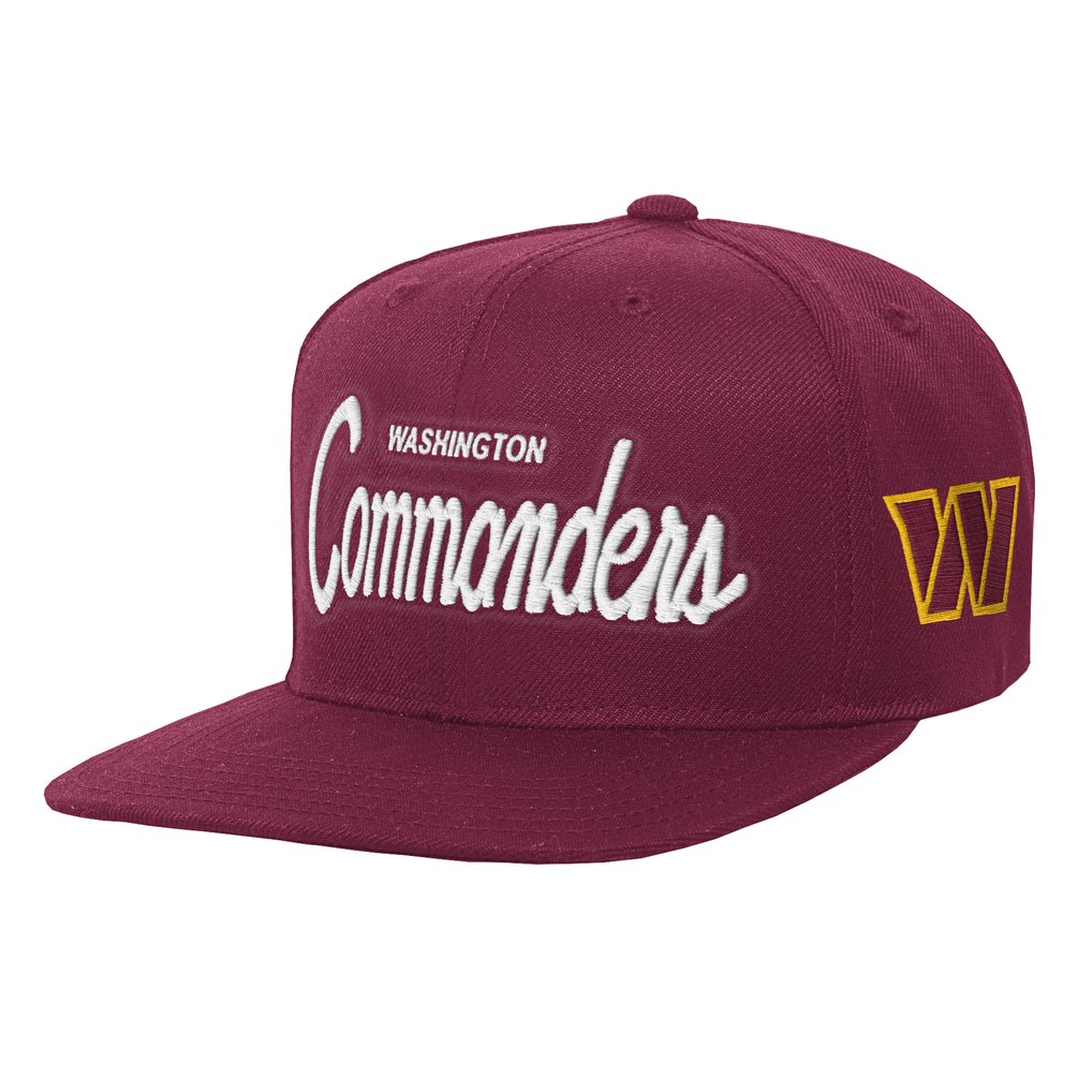 Washington Commanders Mitchell & Ness Youth Head Coach Flat Brim Snapback Hat - Burgundy
