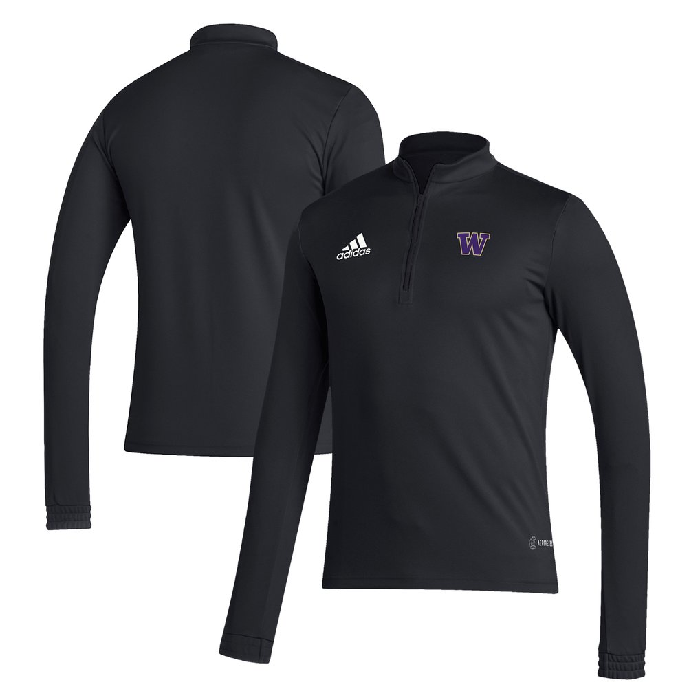 Washington Huskies adidas Entrada 22 Training Quarter-Zip Pullover Top - Black