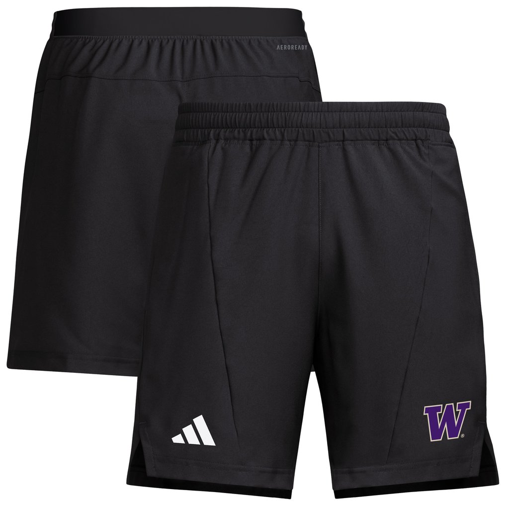 Washington Huskies adidas Program Woven Training Shorts - Black