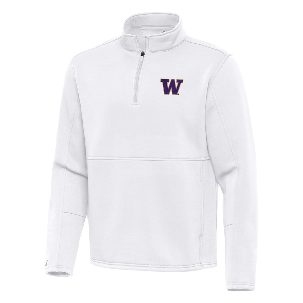 Washington Huskies Antigua Twist Quarter-Zip Pullover Jacket - White